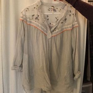 Free people long sleeved tunic top